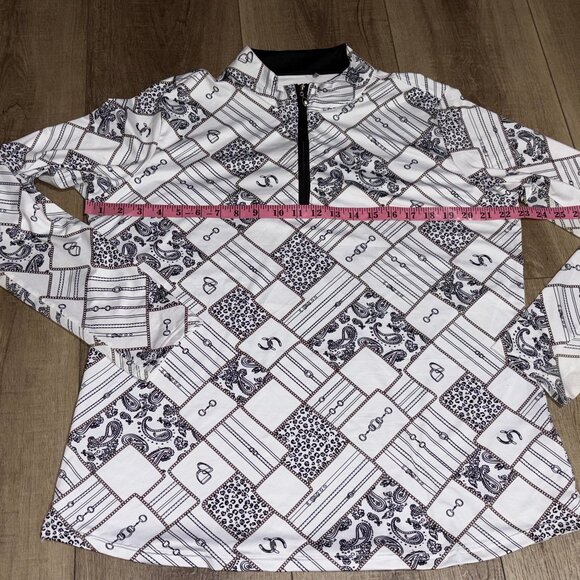 San Soleil Quarter Zip Golf Top Size XL Equestrian - Picture 8 of 10